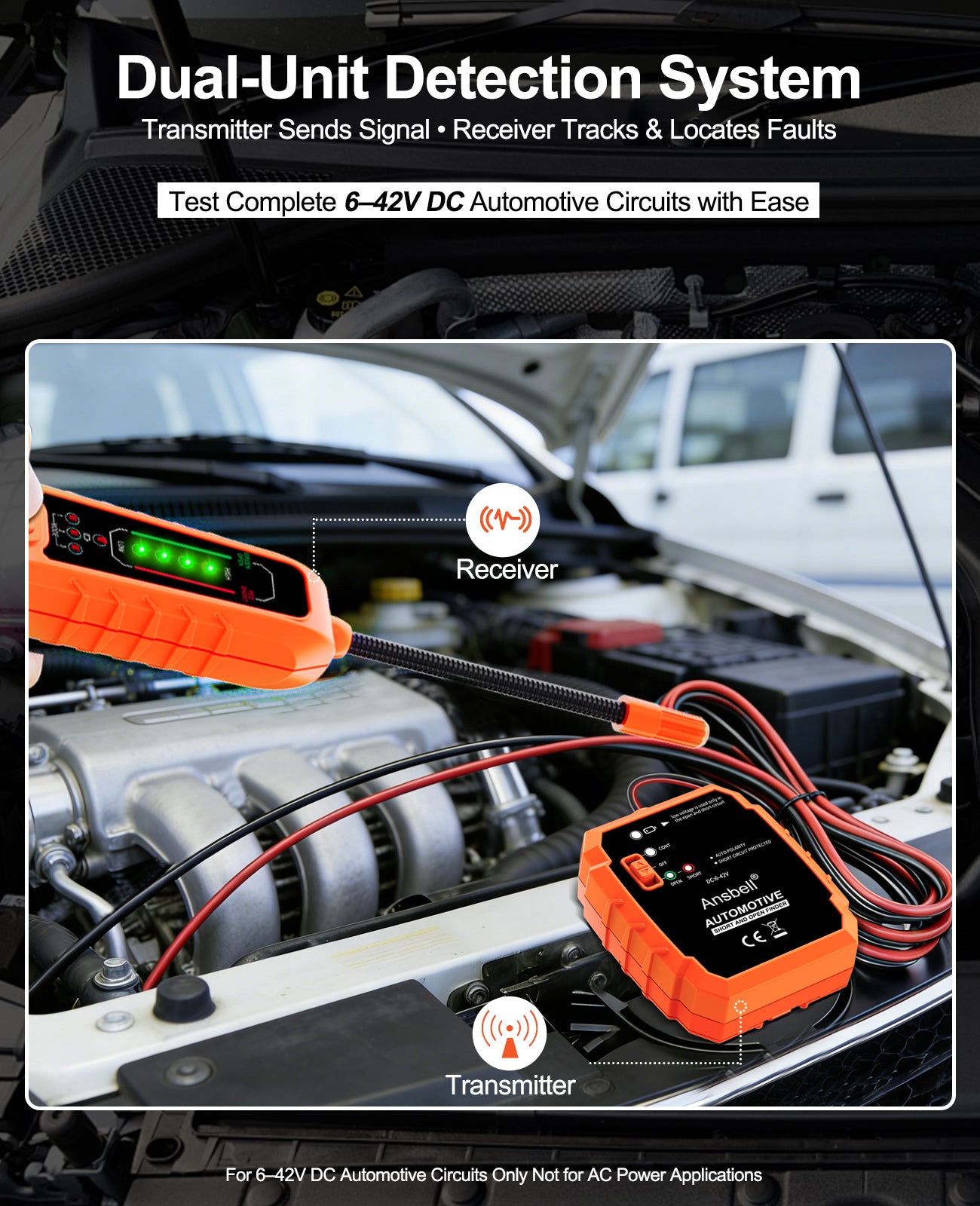 Ansbell YDS681 Dual Unit Detection System - Transmitter and Receiver for Automotive Circuit Tracing