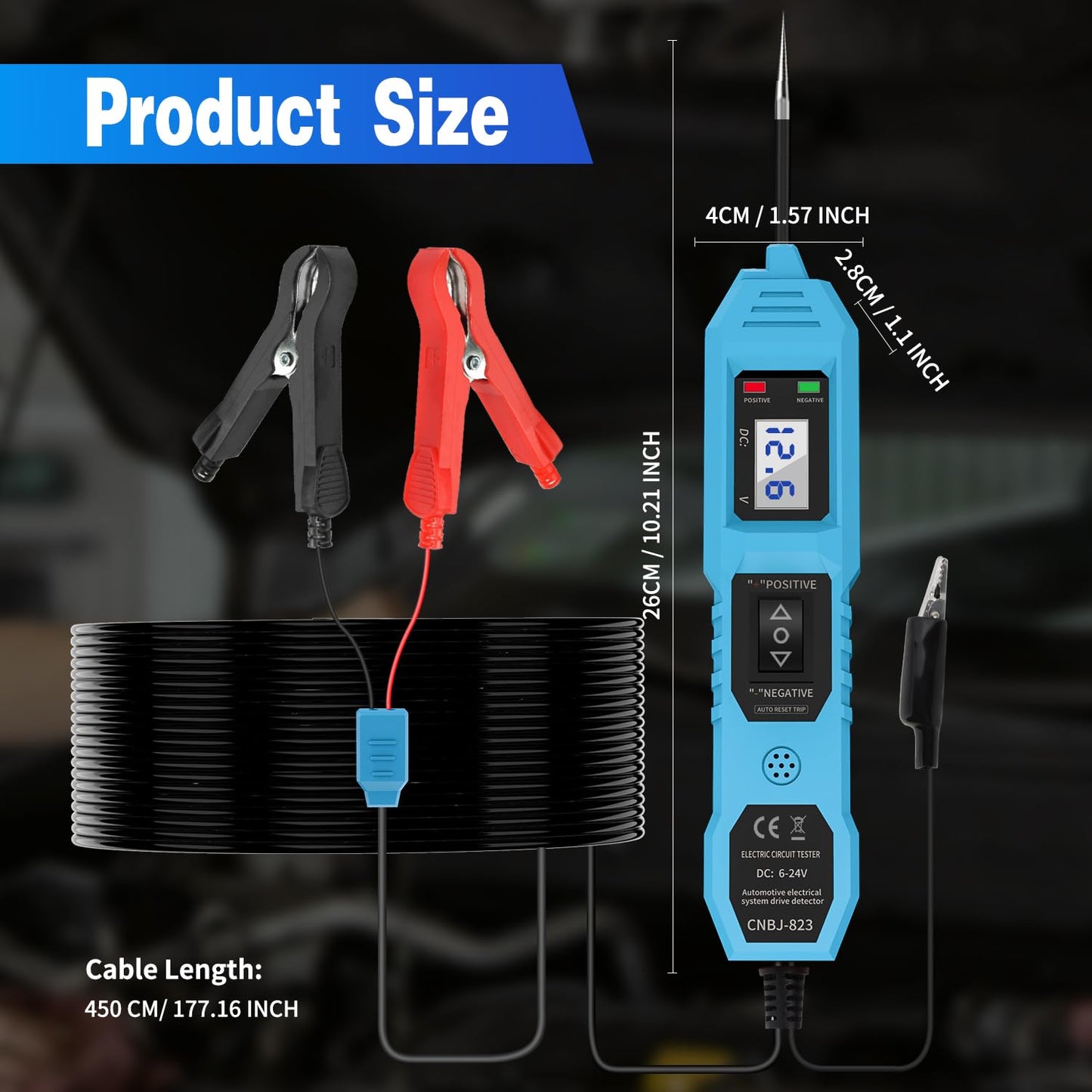 CNBJ-823 Automotive Circuit Tester Dimensions and Size Reference