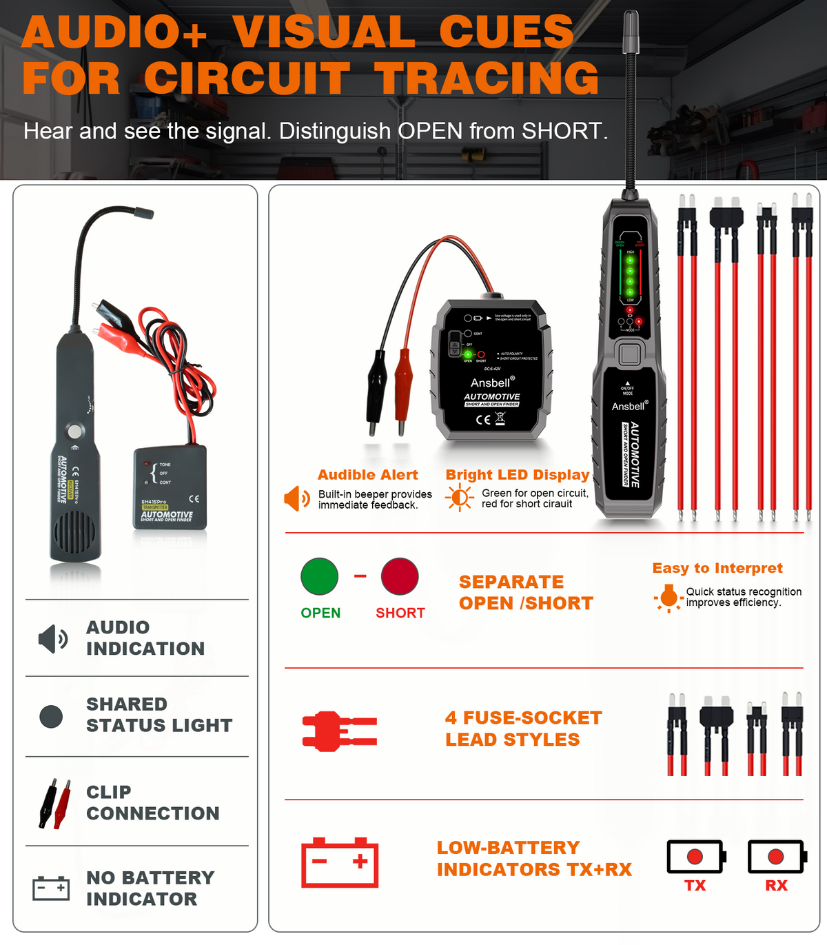 Comparison of the old and upgraded automotive wire tracers, showing the new model’s improved features