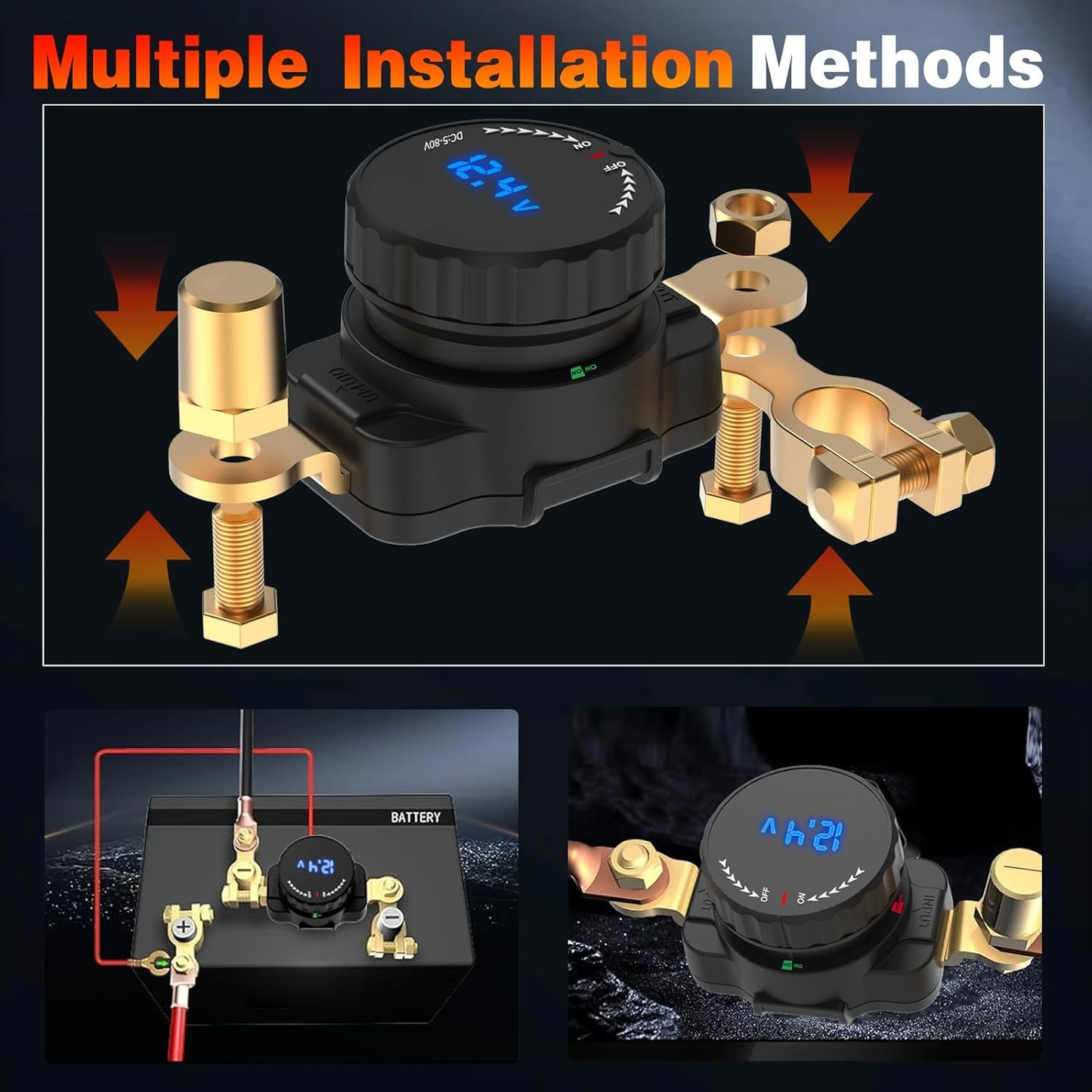 Multiple Installation Methods for Top Post Battery Disconnect Switch