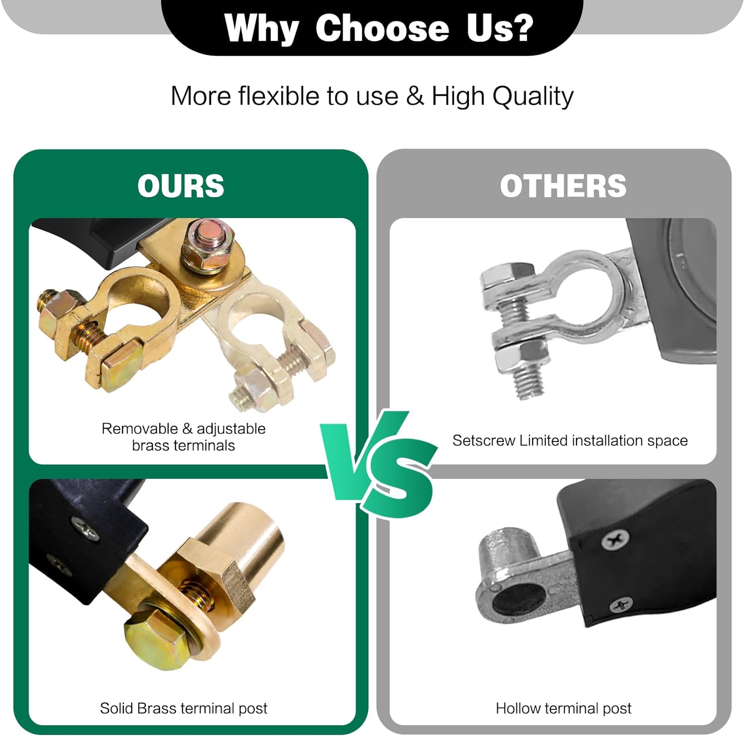 QP011-2 vs Competitors - More Flexible and Higher Quality Battery Switch