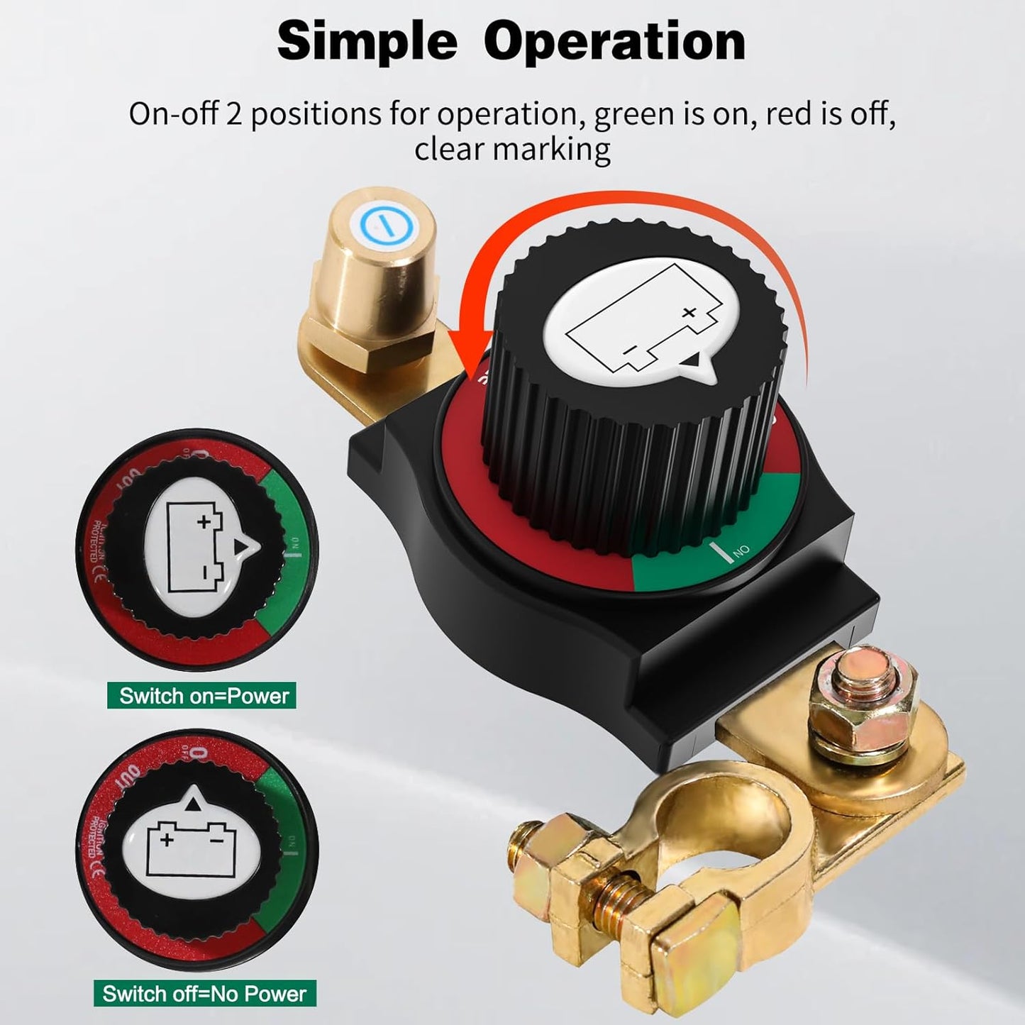 Simple Operation - Clockwise to Turn On, Counter Clockwise to Turn Off