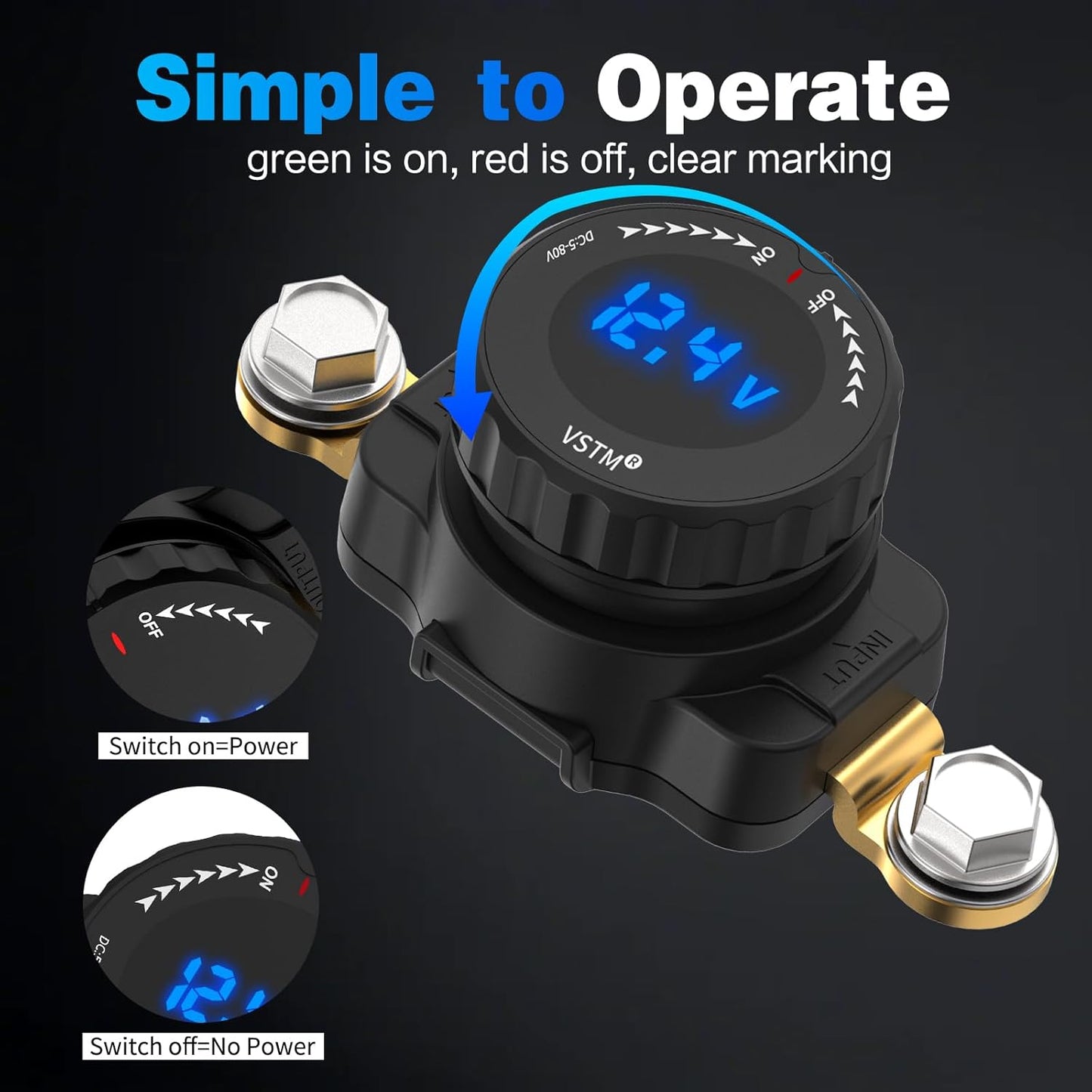 Simple to Operate - Clockwise to Turn On, Counter Clockwise to Turn Off