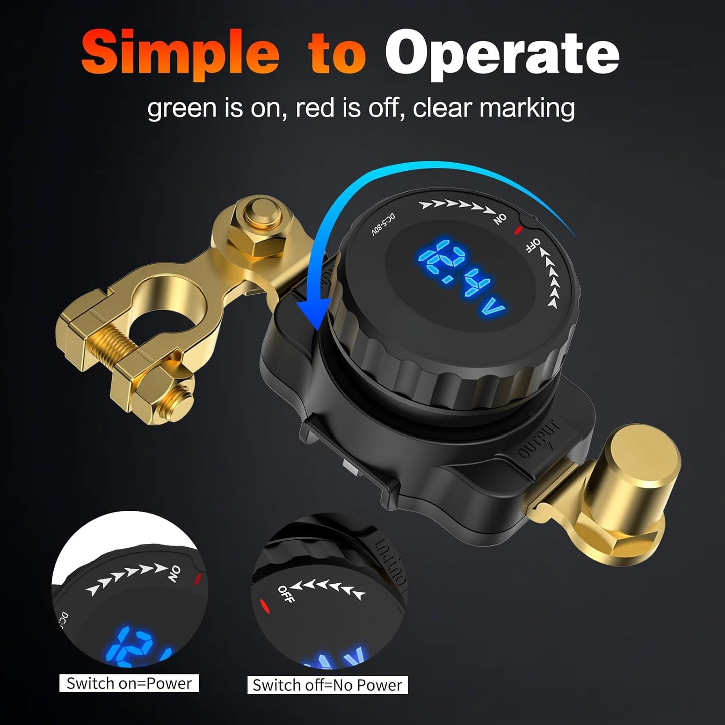 Simple to Operate - Clockwise to Turn On, Counter Clockwise to Turn Off