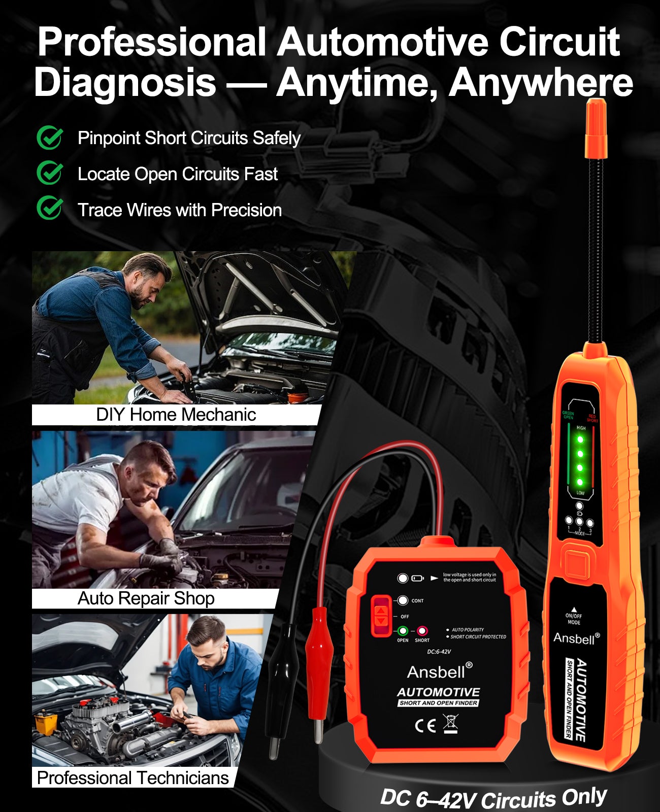 Versatile Automotive Circuit Tracer for DIY Home Repair, Auto Shop, and Professional Technician Use