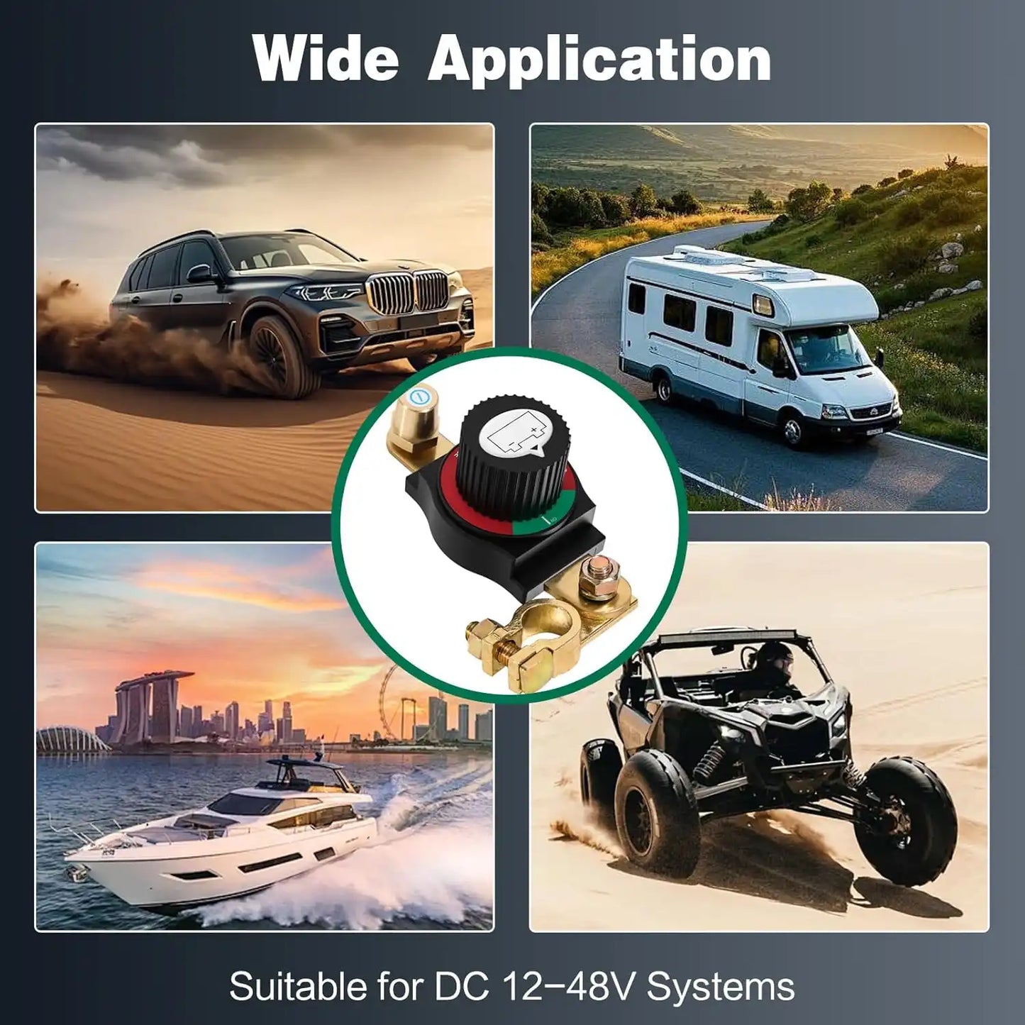 Wide Application - Compatible with Car, RV, Marine, Boat, Truck, ATV, UTV