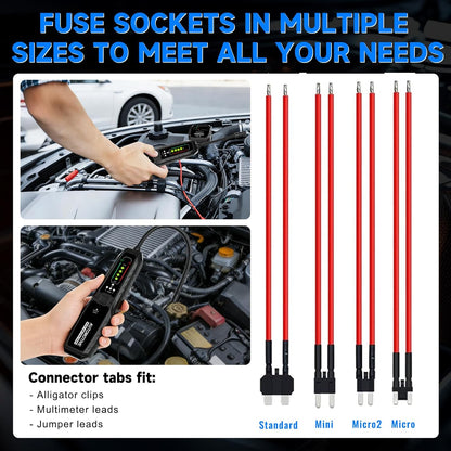 Wire Tracer in Use with 4 Interchangeable Fuse Adapter Plugs for Different Vehicle Systems